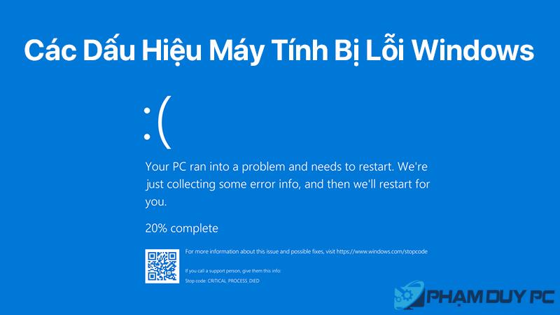 chia se cac dau hieu may tinh bi loi windows