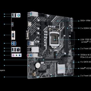 Mainboard ASUS PRIME H510M-K (Socket 1200, m-ATX, 2 khe Ram DDR4) 3 mainboardasusprimeh510m k 2